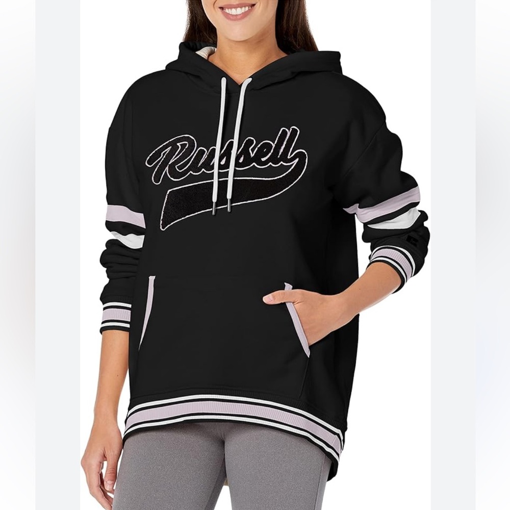 Russell Athletic Women's Graphic Logo Hooded Sweatshirt NWT